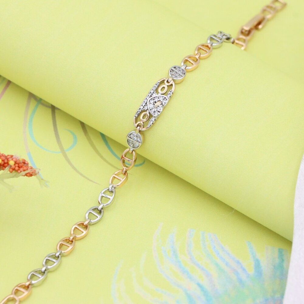 Rose Gold and Silver Dual Tone Heart Bracelet, XPBL0689 - Picture 3 of 12